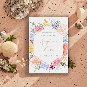 Hochzeitseinladung, Hochzeitseinladung Frankreich, Hochzeitskarten, Blumeneinladungen