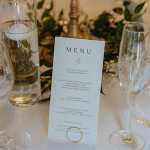 Menu Mariage, Plan de table, Menus Mariage France, Papeterie de table, Numéro de Table