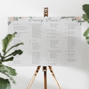 Affiche plan de table mariage, plan de table PDF