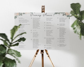 Wedding table plan poster, PDF table plan