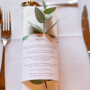 Menu Mariage, Menus serviette, Plan de table, Menus Mariage France, Papeterie de table, Numéro de Table