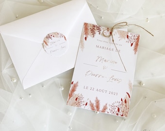 Faire-part Mariage, Terracott,  Mariage Boheme chic , Faire-part Mariage France, Boheme, Wedding cards, Sybillebyaline