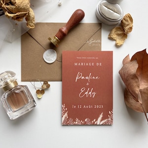 Terracotta wedding invitations, France invitations, terracotta invitations, terracotta flowers