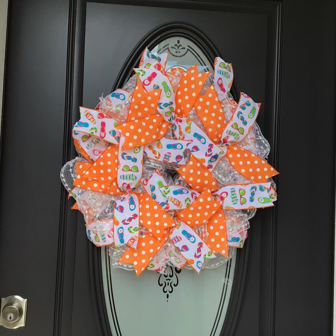 Summer Wreath for Front Door Beach House Wreath Summer Etsy