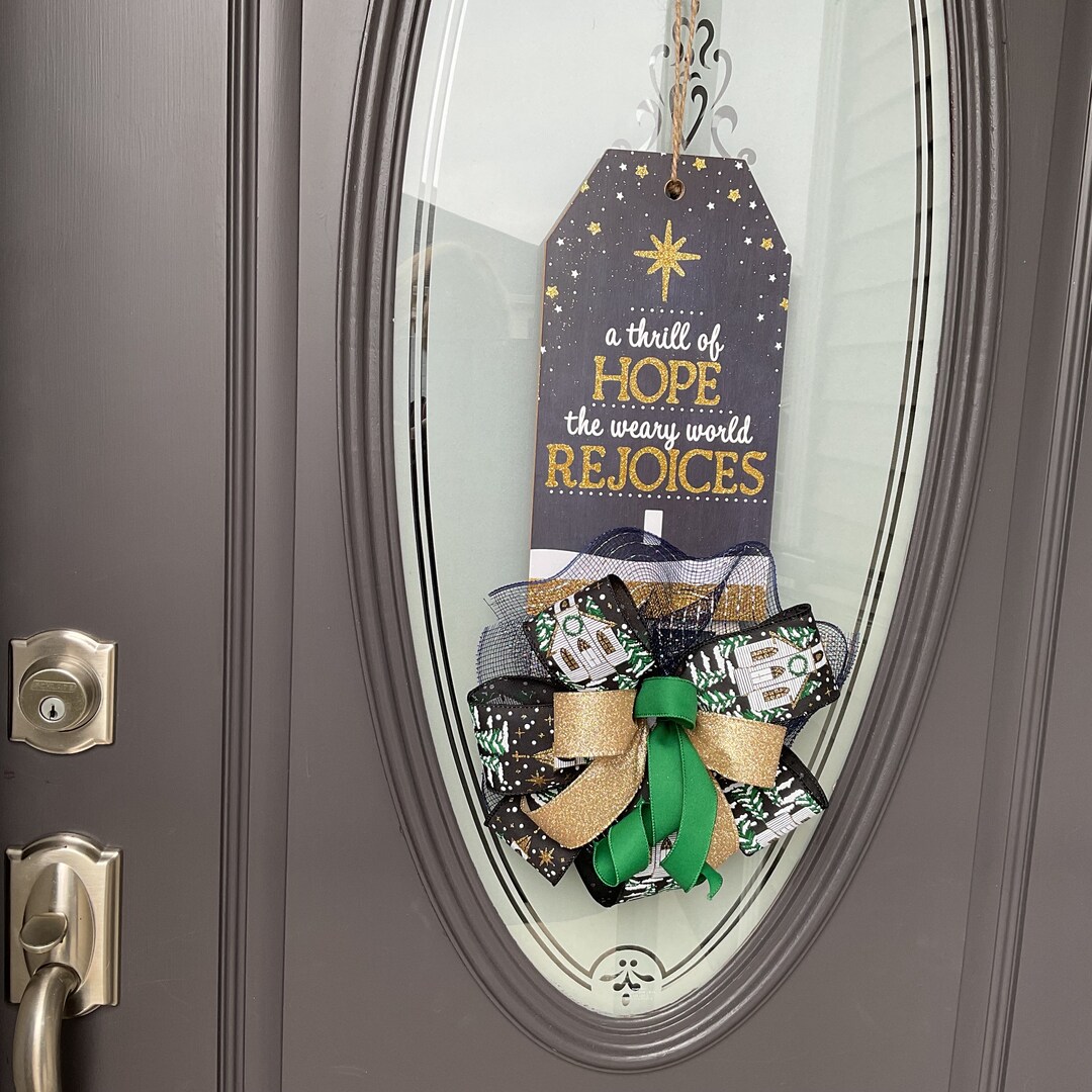 Religious Door Hanger: Hope Rejoice Sign With Bow, Gift for Pastor - Etsy