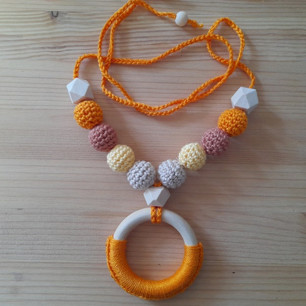 Collier d'allaitement - collier au crochet pour maman et nouveau-né - soin bébé - idée cadeau naissance - cadeau pour nouvelle maman