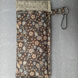 Cute Soft Padded Glasses/Sunglasses Case with Carabiner Clasp and Snap Closure