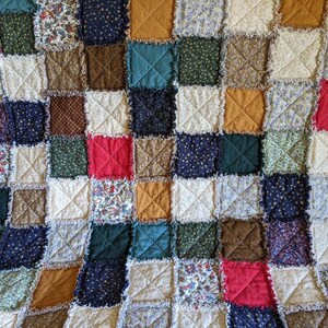Hues of Autumn Rag Quilt, Blanket, Throw, Patchwork, Handmade, Fall ...