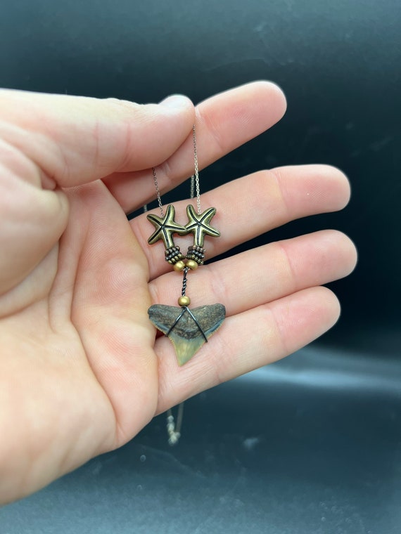 Bull Shark Necklace, Shark Tooth Necklace, Fossil 