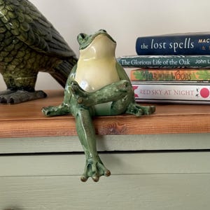 Fabulous Frog Shelf Sitter with Leg Up - Quirky Home Decor