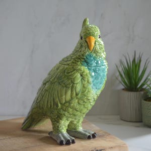 Colourful Cockatoo Ceramic Storage Jar - Parrot Ornament