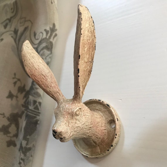 Rustic Hare Coat Hook Vintage Cream Metal Animal Wall Door Hooks Gift Idea Etsy UK