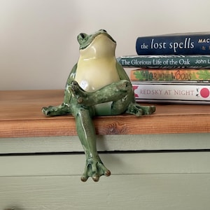 Frog Shelf Sitter Ornament -  with Leg Up