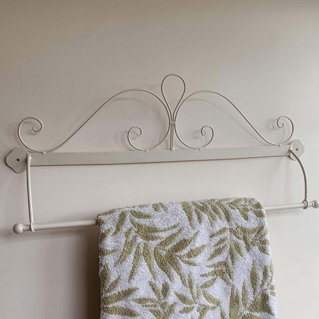 Scroll Towel Rail French Farmhouse Style Metal Wall Hanging Towel Rail