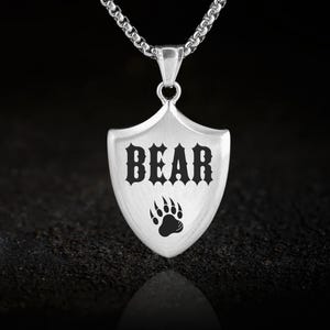 Bear Paw, Shield Pendant Necklace