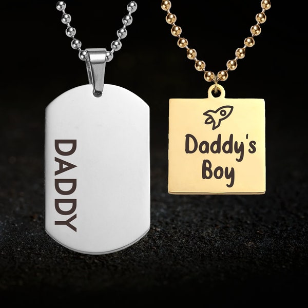 Daddy and Daddys Boy, Couples Necklace Set