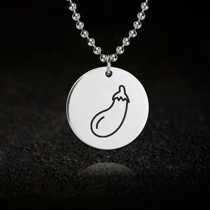 Fun Aubergine Necklace, Eggplant Necklace