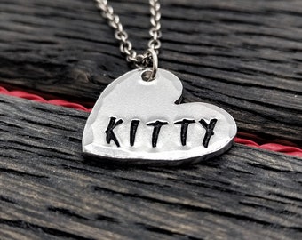 KITTY, minimalist heart necklace