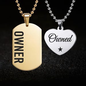 Besitzer und besitzt Halsketten-Set, Domme und Sub Schmuck