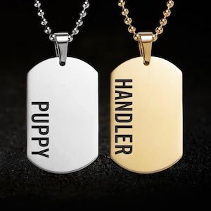 Puppy and Handler Couples Necklace Set. Puppy Play