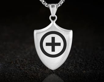 Owned, Submissive, Shield Pendant Necklace, for a female collard slave or submissive