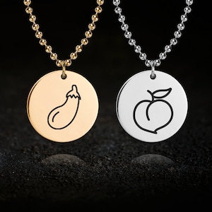 Aubergine & Peach Emoji Necklace Set