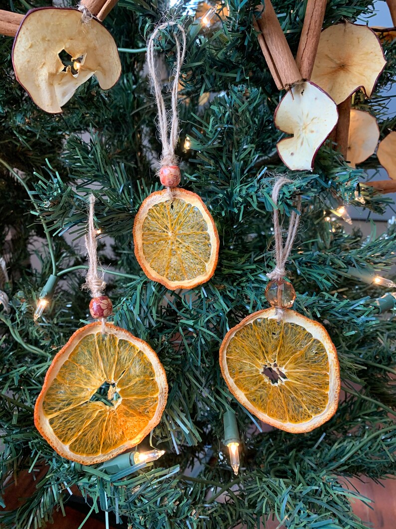 Natural Ornaments / Orange Slice With Bead Ornaments / Etsy