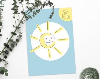 Postkarte Sonne |  gute Laune Karte | Motivationskarte