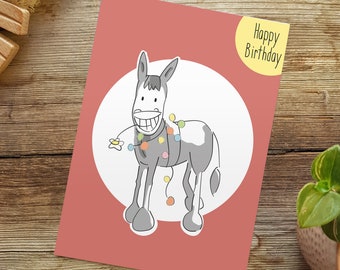 Donkey Birthday Card | Gift for donkey lovers | Birthday Donkey Card