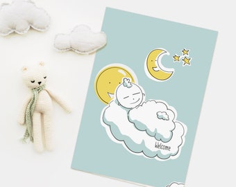 Greeting card for the birth | Baby Card Boy | Greeting card for the birth | special greeting cards for the birth boy | Baby Card Boy