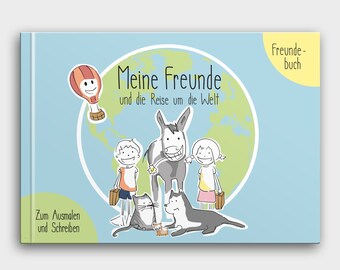 Freundebuch für Jungen | A5 quer  Buch Schulfreunde |  Einschulung Freundschaftsbuch | Schulanfang Geschenk