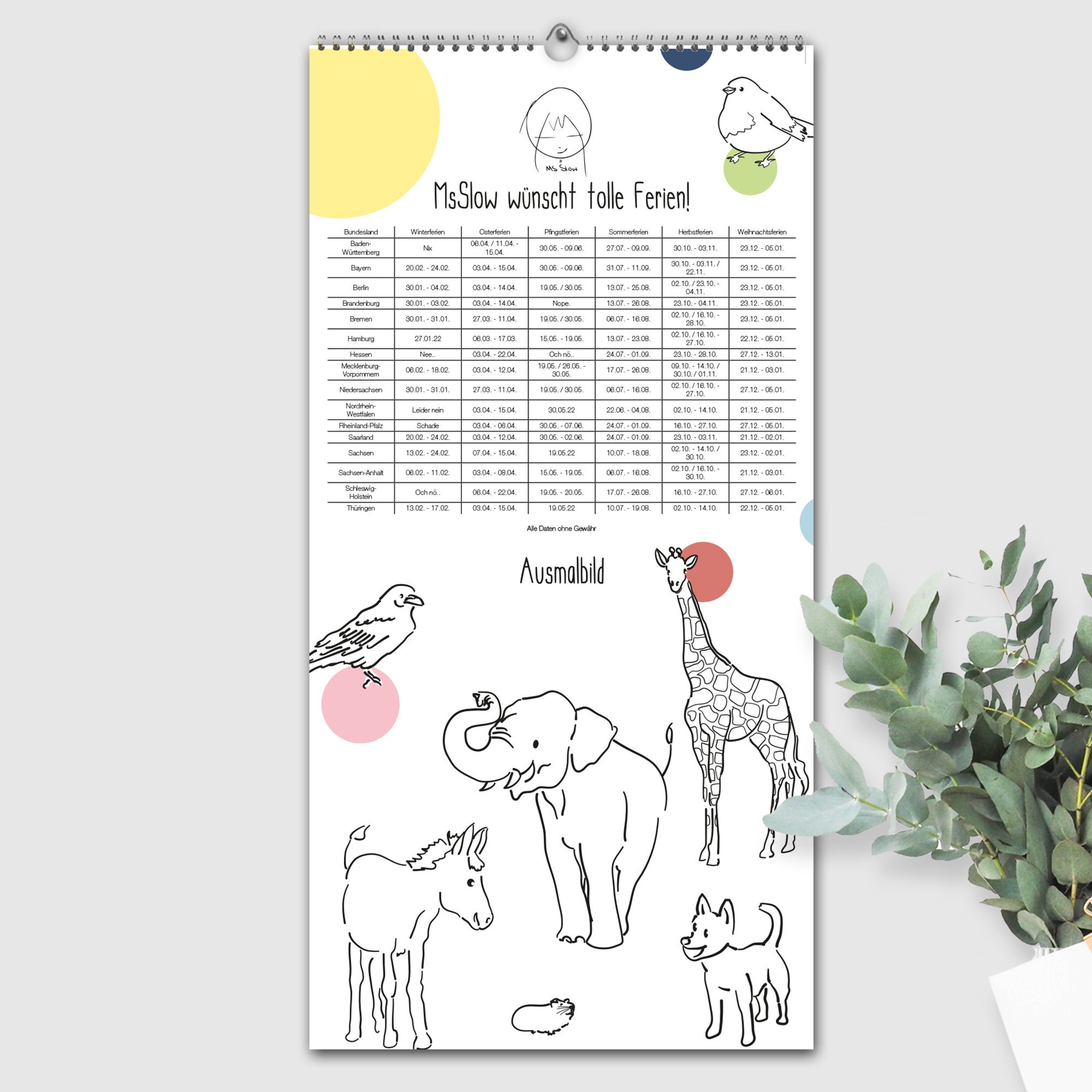 Calendrier familial 2024 DIN A3, papier recyclé, climatiquement neutre, planificateur  familial, calendrier annuel, calendrier mural -  France