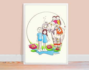 Familienbild personalisiert | Familienbild Comic | Geschenk Familie personalisiert und nach Foto