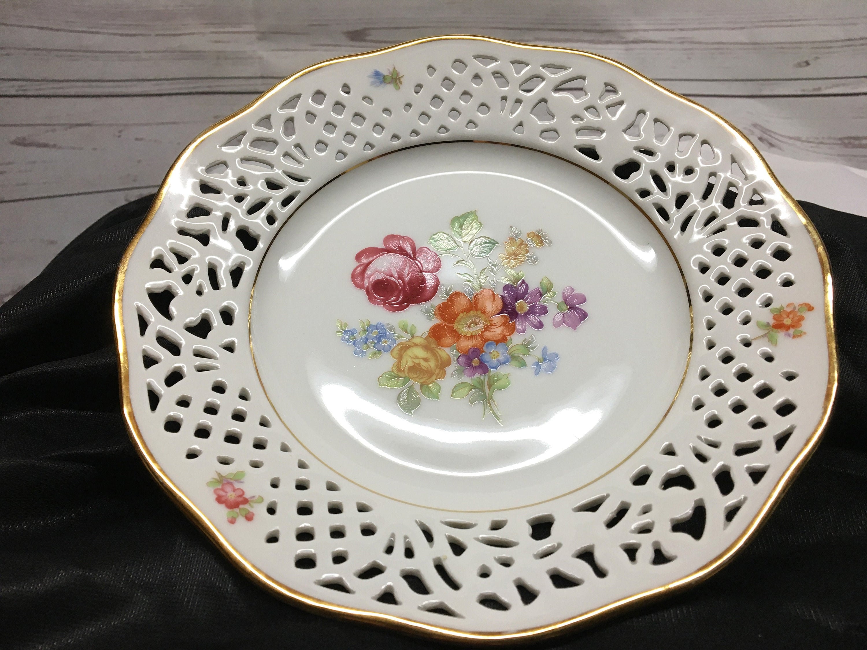 SCHUMANN-ARZBERG-BAVARIA Candy Bowl * Reticulated Porcelain Plate