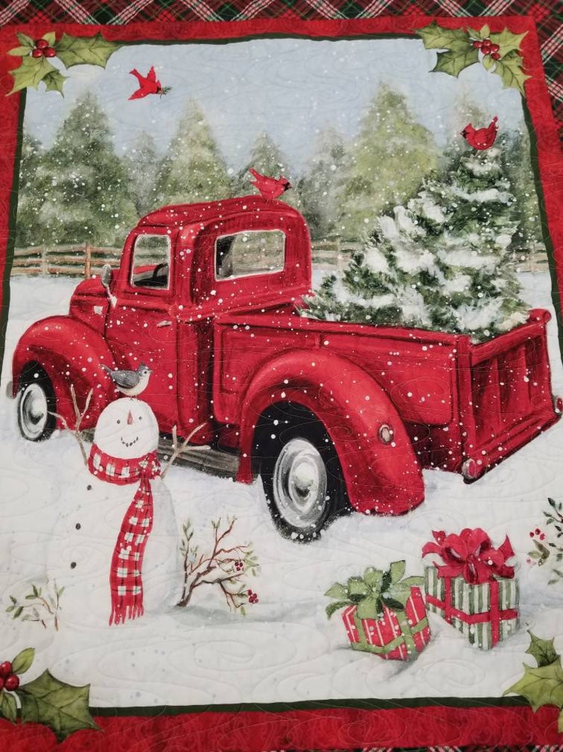 Handmade Quilt, Red Truck Throw Etsy