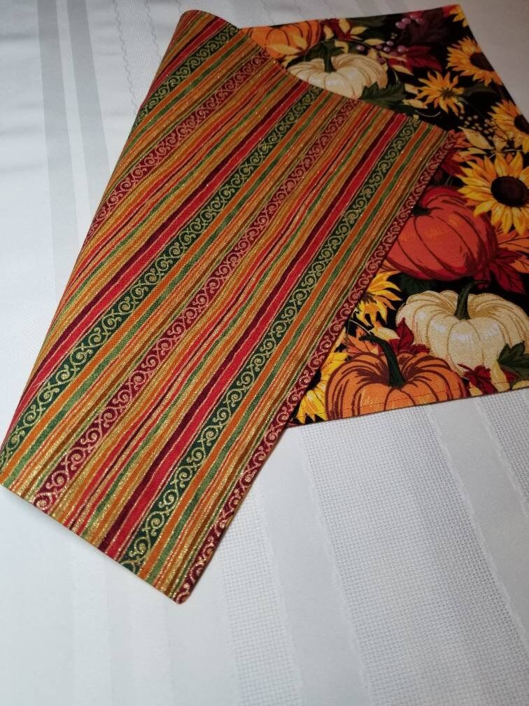Handmade Reversable Fall Placemats and Coordinating Cloth Dinner