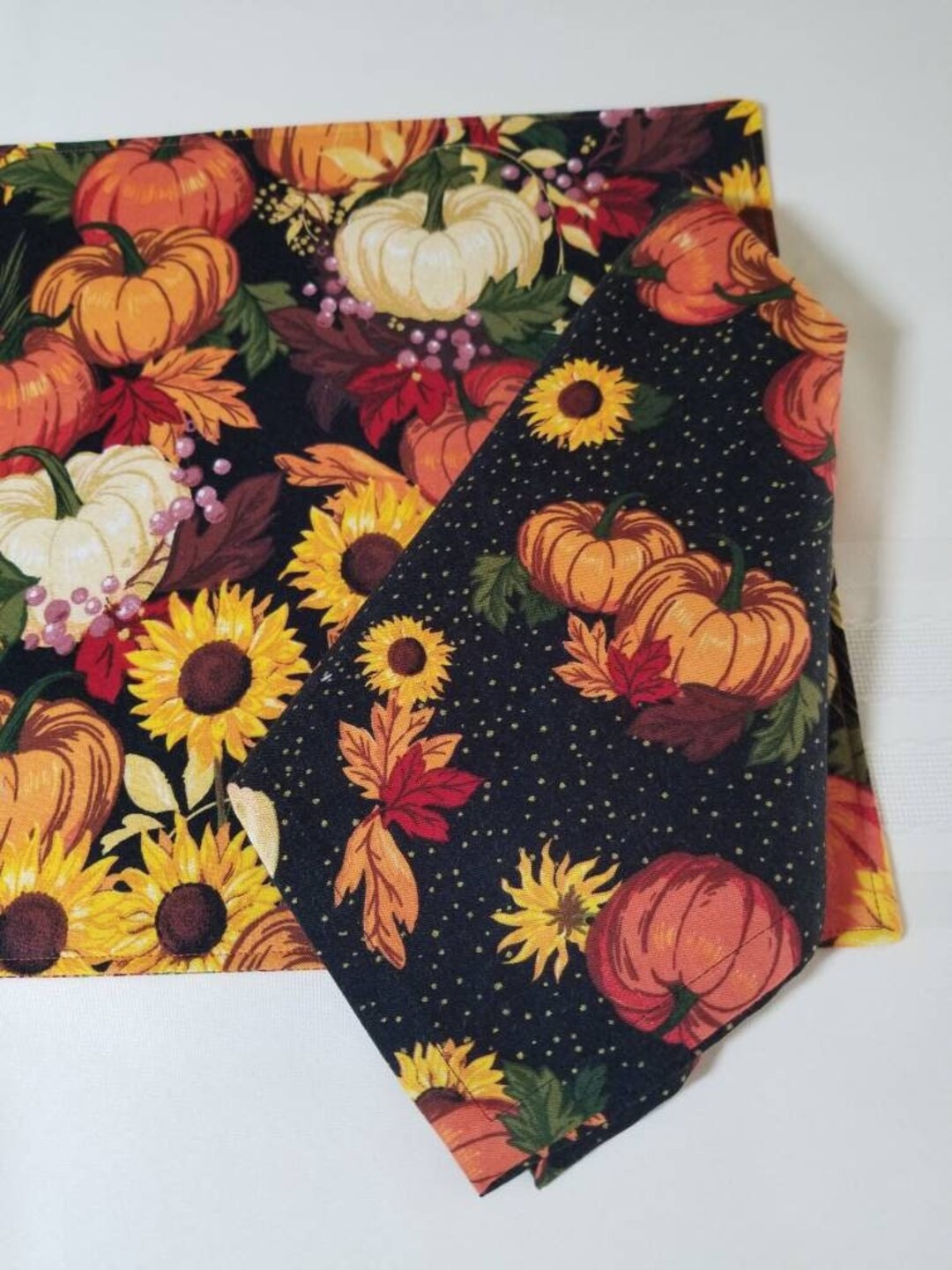 Handmade Reversable Fall Placemats and Coordinating Cloth Dinner