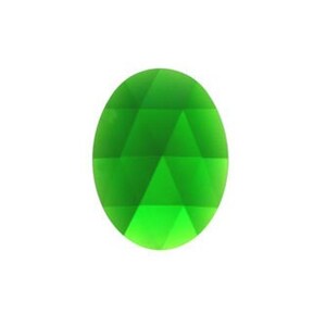 Green 30x40mm Oval Glass Faceted Jewels German Made High Quality