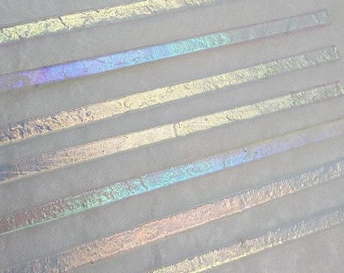 Clear Substrate Color Rainbow 1 on Clear Substrate 104 COE Dichroic Strips 2 Oz 1/4