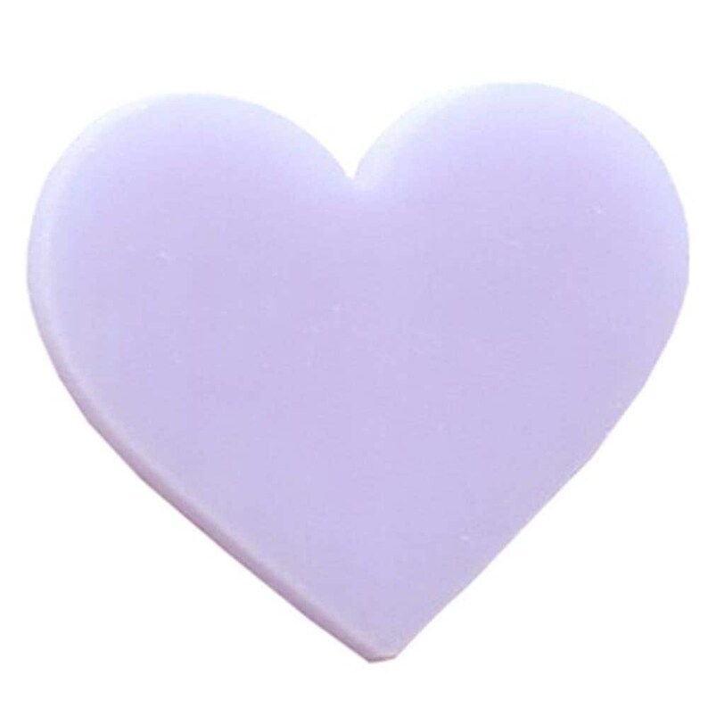 SIX PIECES 1 Precut 90 COE Fusible Glass Heart Red Clear Lavender White Red Mint Yellow image 9