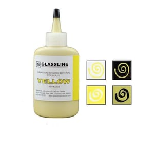 Yellow Glassline Pen 2 oz Bottle Paint Glass Line Material Fusing