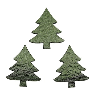 90 COE Mini Trees Set of THREE Glass Precut Bullseye 1 1/4 by 1 1/2" Christmas Pine 90COE Fusible