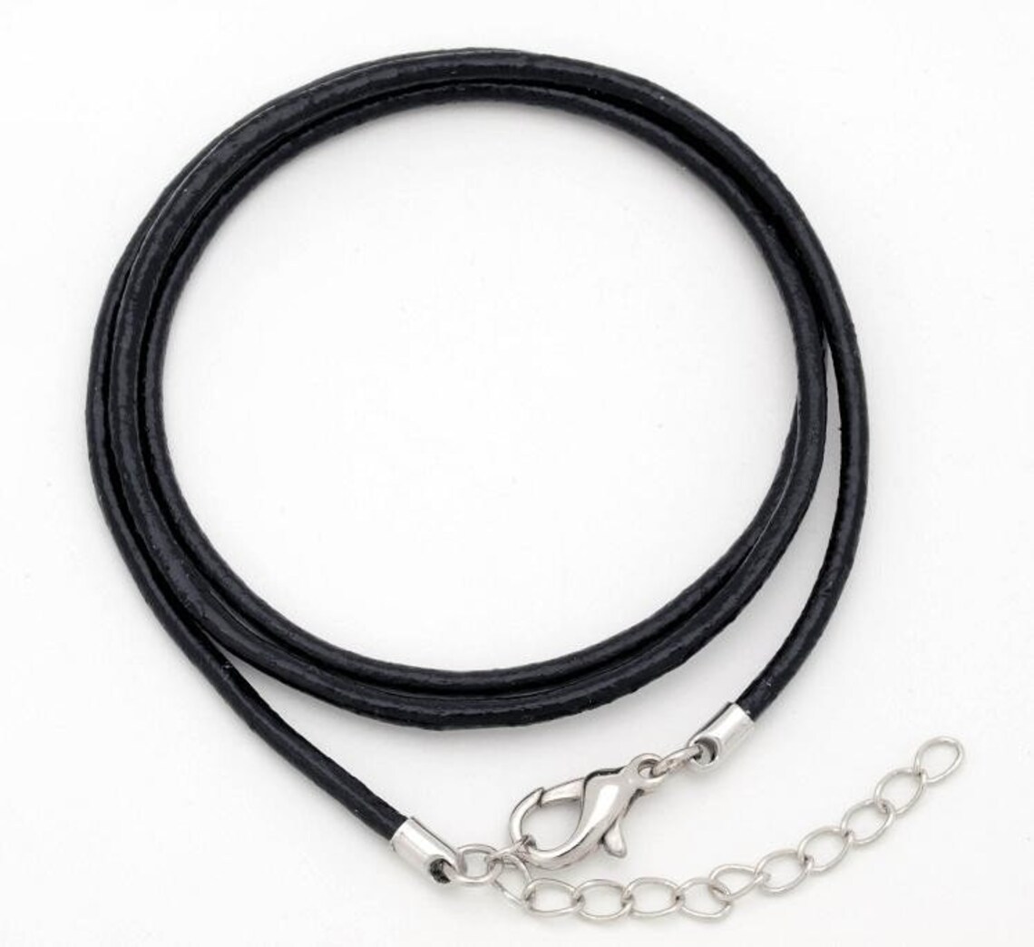 TEN Pack AANRAKU 16 or 18 or 20inch 2mm round Black Leather Etsy