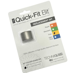 1" Fine Quick Fit Bit Stained Glass Grinder Accessory by Techniglass Replacement