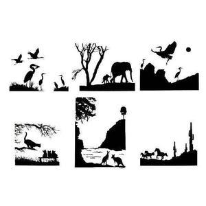 EXOTIC ANIMALS Glass Enamel Fusing Decals AAE Elephant Kangaroo Cat Horse Crane