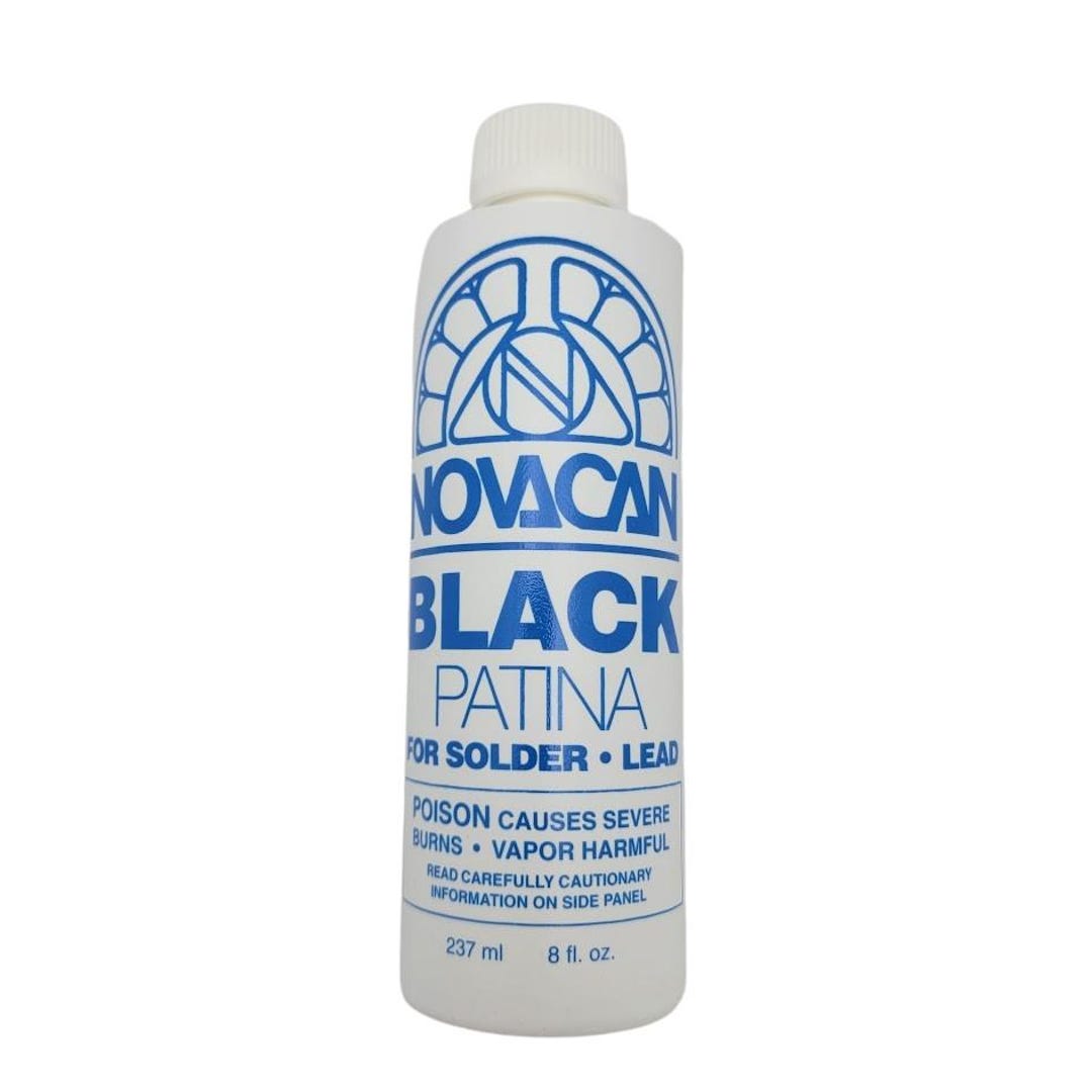 8 Ounce PATINA for Stained Glass Solder Lines Novacan BLACK for Solder ...