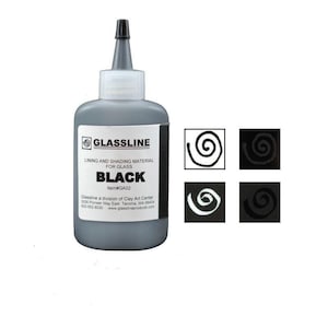 Black Glassline Pen 2 oz Bottle Paint Glass Line Material Fusing