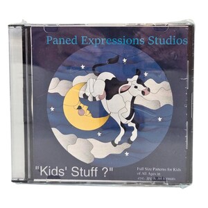 Kid&#39;s Stuff Paned Expressions PATTERN Book on CD Stained Glass Mixed Patterns