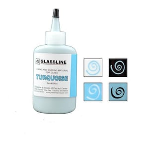 Turquoise Glassline Pen 2 oz Bottle Paint Glass Line Material Fusing