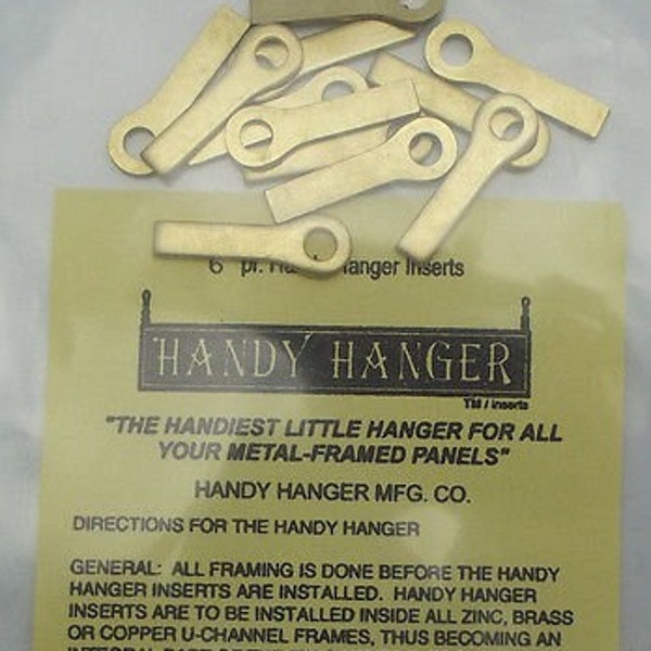 Brass Handy Hangers for Stained Glass Panels Pack of 12 six pairs Hardware